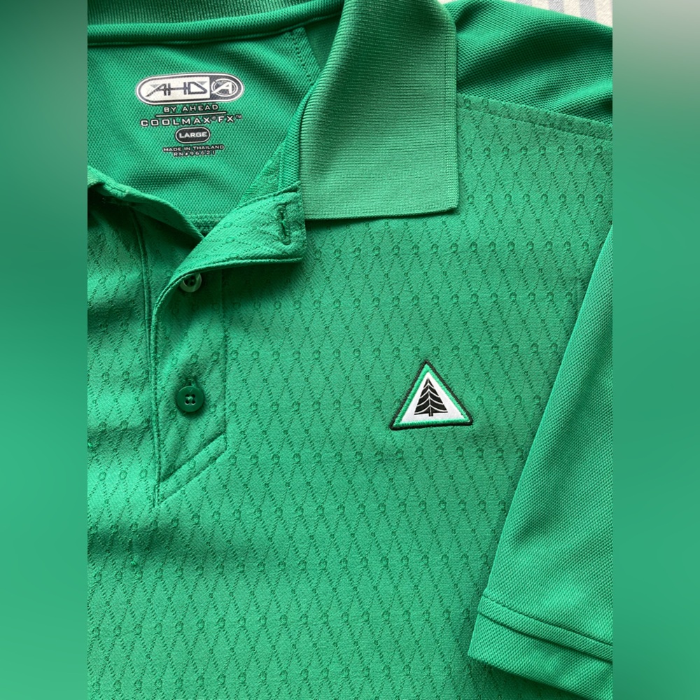 Ahd By Ahead Logo Men's Coolmax Fx Golf Polo Kelly Green Polo Shirt Size Large L - Picture 3 of 7